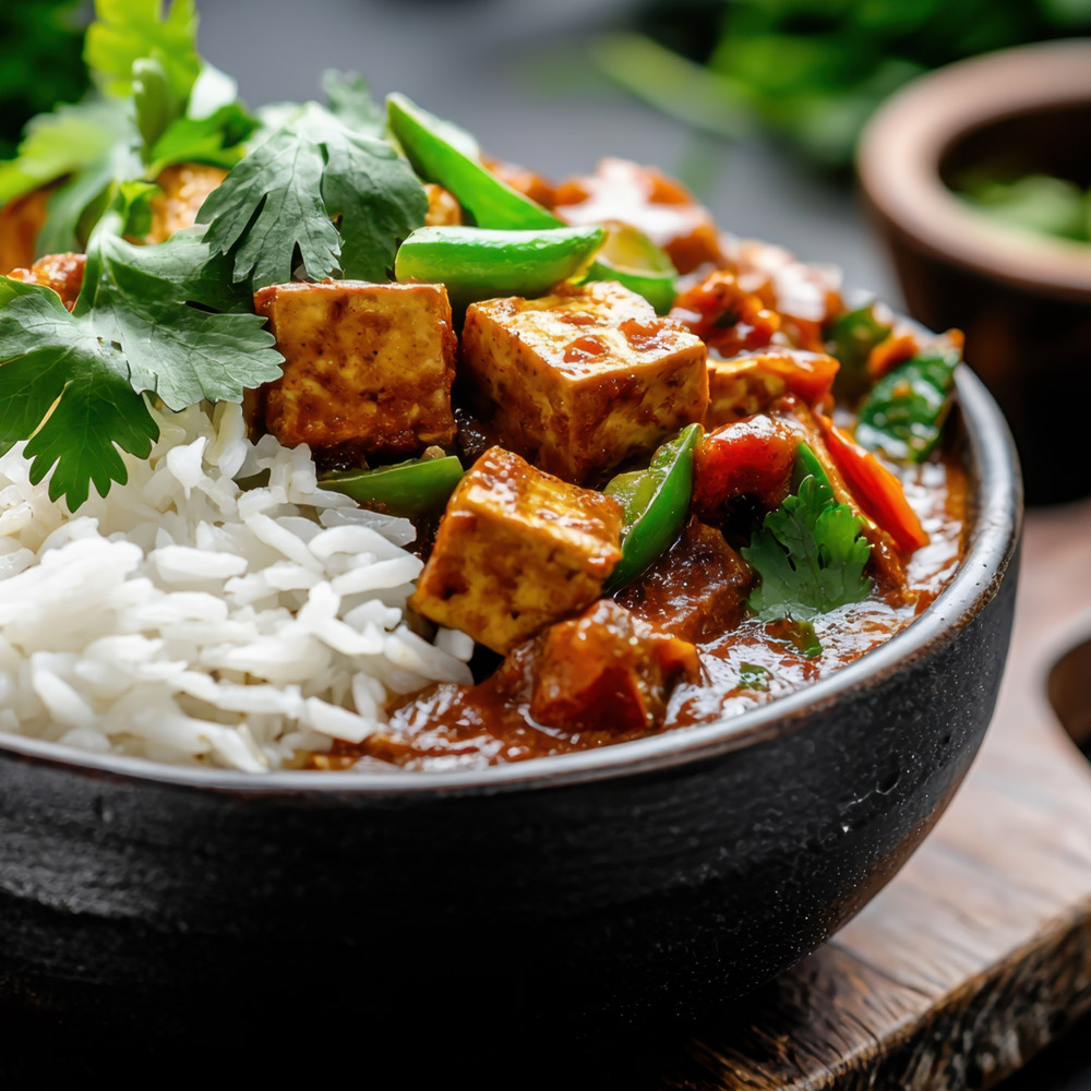 Kókusztejes tofu curry a Delirest Tudatos Választás programjában